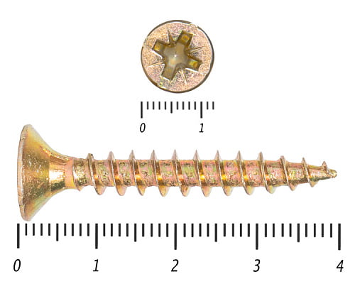 Саморез желтый цинк POZY 6х 40