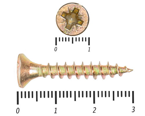 Саморез желтый цинк POZY 5х 30